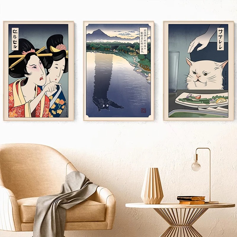 Japanese Lifestyle At Home - اليابانية Ukiyoe نمط المشارك طباعة امرأة